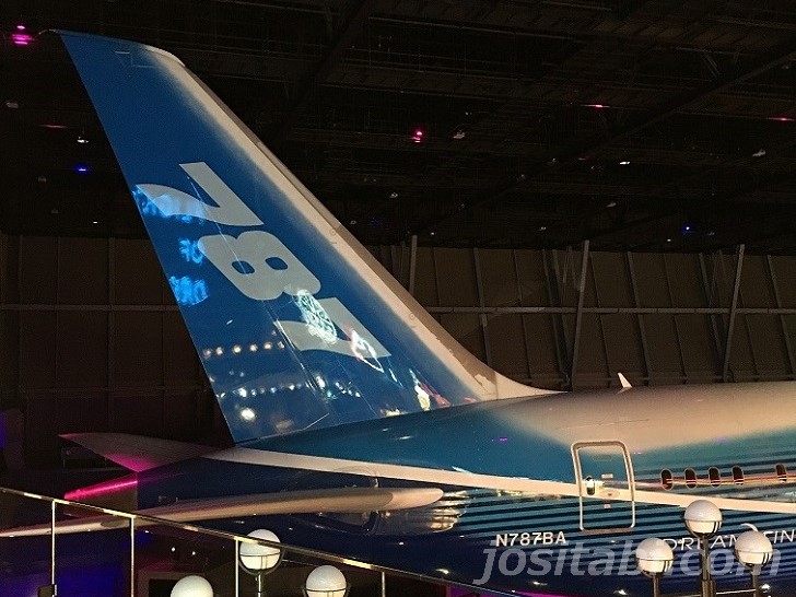 フライトオブドリームズ館内・787機体の尾翼